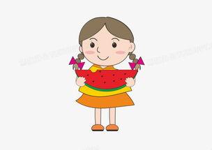 吃瓜图片女生可爱卡通,卡通女生与可爱吃瓜瞬间